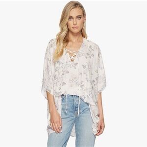 💕 SHOW ME YOUR MUMU peta lace up tunic in endless summer rose NEW size M